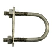 MIDWEST FASTENER Round U-Bolt, 1/4"-20, 1-1/8 in Wd, 2-1/4 in Ht, Plain 18-8 Stainless Steel, 10 PK 52274